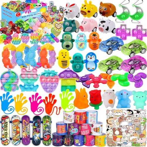 117 Pcs Party Favors for Kids 4-8, Birthday Gift Toys, Pop Fidget Toys, Treasure Box Toys, Carnival Prizes, School Classroom Rewards, Pinata Stuffers, Goodie Bags Filler for Boys Girls 8-12