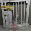 Cumbor 29.7-46" Baby Gate for Stairs, Toddler Safety Essentials for The House, Auto Close Dog Gate for Doorways, Mom's Choice Awards Winner-Easy Install Pressure Mounted Pet Gates for Dogs, White