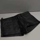 Genuine Leather Shorts for Men Black 5 Pockets Pants Style Zipper Nicker Shorts Lighweight Workout Running Gym Party