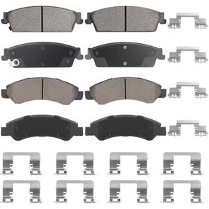Front & Rear Semi-Metallic Brake Pads Set for Chevey 2007 Silverado Suburban Sierra Yukon XL 1500, Tahoe, Avalanche, for Cadillac Escalade ESV EXT, 8PCS