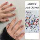 6 x 1440Pcs Colorful Rhinestones Nail Art Charms Bling Flat Back Nail Rhinestones Rounded Nail Diamonds Crystal 3D Nail Gems Nail Jewelry Shiny Kawaii Nail Charms for Women Acrylic Nails Charms Decoration (Multicolored-2)