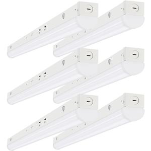 4FT LED Linear Light Fixtures, 50/40/30W 35/40/5000K CCT Adjustable, 4 LED Strip Light for Office, Garage, Warehouse, 4 Feet LED Shop Lights, UL Listed, 6Pack