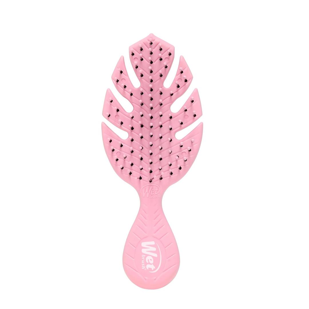 Wet Brush Go Green Mini Detangler, Pink - Detangling Travel Hair Brush - Ultra-Soft IntelliFlex Bristles Glide Through Tangles & Gently Loosens Knots While Minimizing Pain, Split Ends & Breakage (1 Count (Pack of 1))