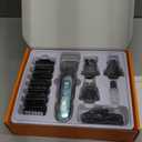 oneisall Professional Dog Grooming Kit at Home: All-in-One Quiet Clippers & Nail Grinder with LED Light, 2000mAh Cordless Dog Shaver, Safe Poodle Grooming Kit for Paws, Face, Ears & Body (Blue)