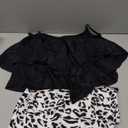 American Trends High Waisted Tankini Swimsuits for Women Flounce Top Tummy Control Bathing Suits (12-14, 08 Black Leopard)