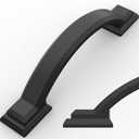 Amerdeco 10 Pack Matte Black Cabinet Pulls 3 Inch(76mm) Hole Centers, Handles for Kitchen Cabinet Hardware, Arch Cabinet Handles for Bathroom Dresser Drawer Handles ZH0016