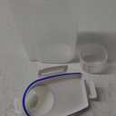 Fabater Rice Airtight Storage Container, 3 to 5Lbs Cereal Dry Food Flour Bin, Pet Dog Cat Food Dispenser with Measuring Cup, Clear Plastic Kitchen and Pantry Organization Bin (White) (1.5kg)