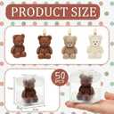 50 Pcs Bear Baby Shower Candle Favors for Guest Bear Party Favors Baby Shower Candles Bulk for Gifts Party Decorations (Light Brown,Brown,White)