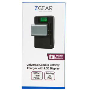 ZGEAR - Universal Camera Battery Charger W/LCD Charge Display