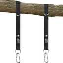 Tree Swing Hanging Strap Kit - 5ft Outdoor Suspension Straps with Stainless Carabiners, 2200lbs Capacity for Baby, Garden, Toddler Swing in Black