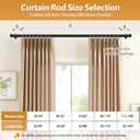 TONIAL Curtain Rod 32 to 58 Inch(2.6-4.8ft), Telescoping Splicing 3/4 Drapery Rods for Windows 20 to 53 Inch(1.7-4.4ft), Decorative Single Rod with Small Cap Finial, Black