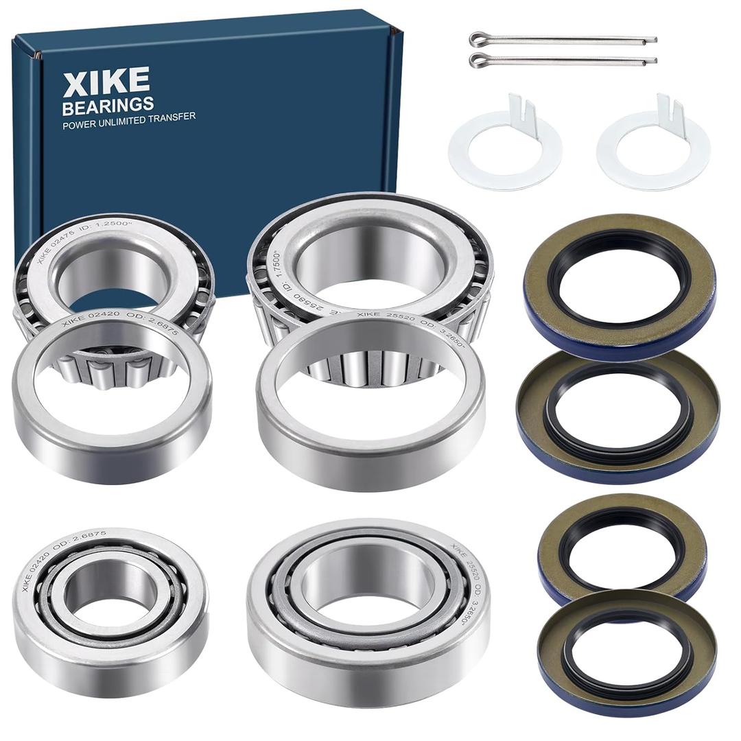 XiKe 2 Set Fits 8,000 lb Axles Trailer Wheel Hub Kit, Include 25580/25520  02475/02420 Bearings, 21333TB, 22333TB/10-10, 10-36 Seal.