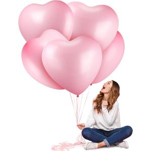 12 Pcs Valentines Day 36 Inch Huge Heart Balloon Large Heart Shape Latex Romantic Balloon Decoration for Weddings Anniversaries Engagement Propose Bridal Shower Party Decorations(Pink)
