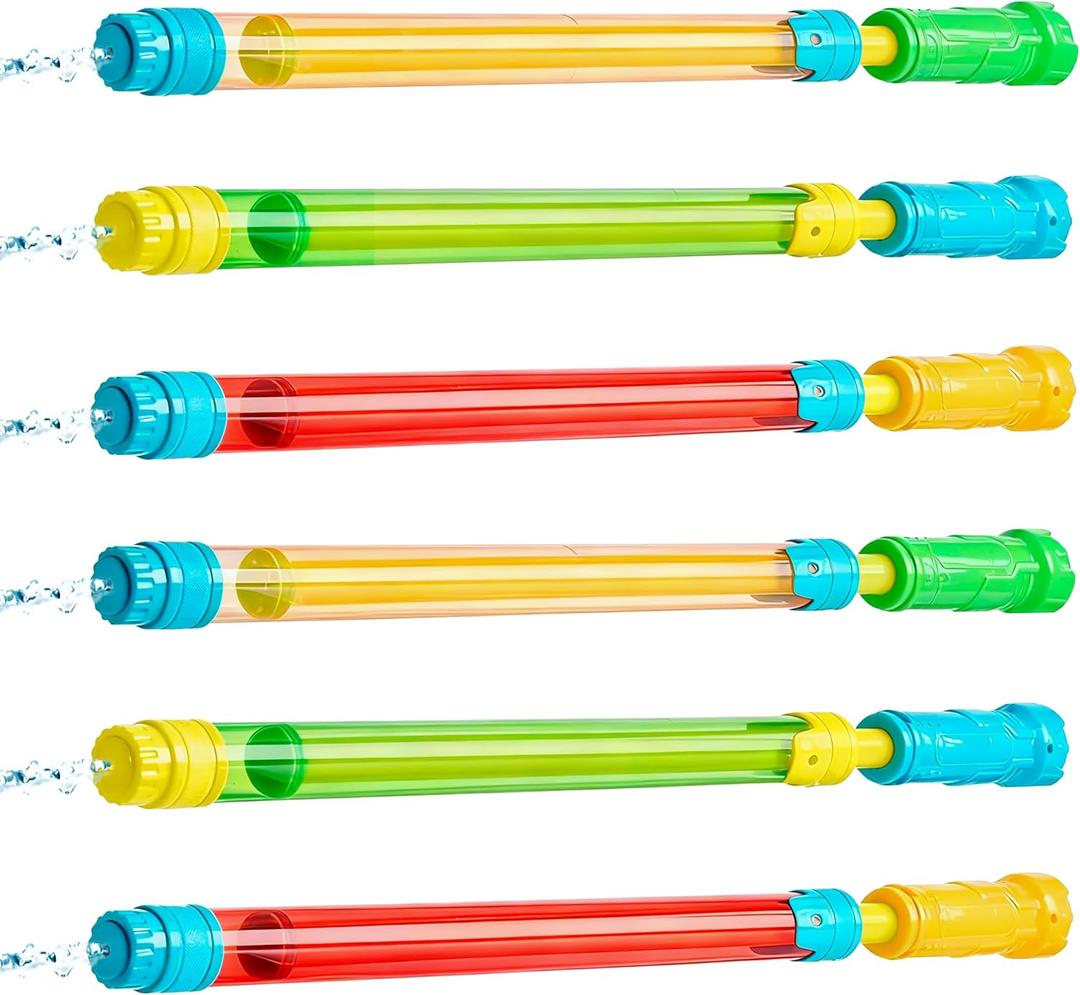 JOYIN 6 Pack Super Blaster Squirt Guns 16.5'' Summer Water Guns Swimming Pool Toys Beach Sand Water Fight Toys Party Favor