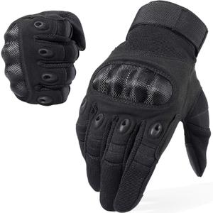 WTACTFUL Tactical Gloves for Men Touchscreen Airsoft Paintball Motorcycle Gloves (Medium, Full Finger Black)
