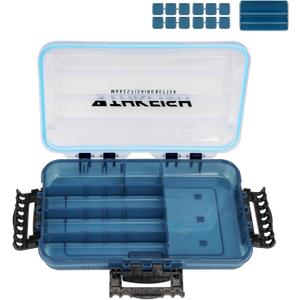 THKFISH Fishing Tackle Box 3600 Tackle Tray Floating Fishing Lure Box Storage Organizer Small Plastic Box with Adjustable Dividers,Sun-Proof 2PCS