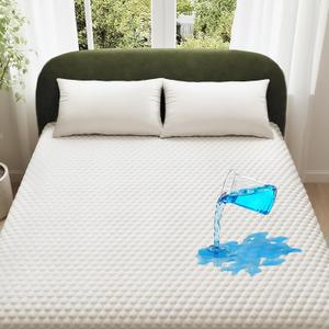 OhGeni 100% Waterproof Mattress Protector, Twin Size Mattress Pad, Fits 6"-20" Mattresses with Deep Pocket, Cooling, Breathable Fitted Sheets, Soft Bed Cover, Noiseless, Machine Washable (White)