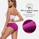 coskefy Women's Underwear Cotton Breathable Hipster Panties Soft Low Rise Bikini Ladies Workout Briefs 5 Pack (L)