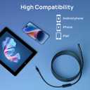 Borescope Inspection Camera, Fantronics Industrial Endoscope IP67 Waterproof 8mm Camera with 8 LED Lights for OTG Android & iOS Smartphone, iPhone, iPad, Samsung (16.4FT, Type-C, Micro, Lightning)