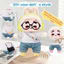 17cm Doll Clothes & Accessories Set - 16-Piece Outfit Bundle (T-Shirts, Dresses,Pants,Overalls, Hats, Bags,Headphones,Shoes & More) - Perfect for DIY Styling & Mix & Match