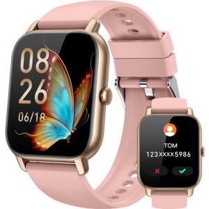 Smart Watches for Men Women(Answer/Make Call), Fitness Tracker Watch with Activity Counter/Sleep Monitor/ 110+ Sports Modes,Smart Watch for Android iPhone iOS Compatible (Pink, 1.83)