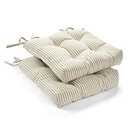 Lush Decor Stripe Yarn Farmhouse Ticking Dyed Chair Pad 2-Pack, 2 Count