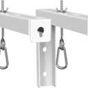 WALI Universal Projector Screen Ceiling Mount, Wall Hanging Mount L-Brackets, 12 inch Adjustable Extension with Hook Kit, Perfect Projector Screen Placement Hold up to 80 lbs (PSM001XL-W), White
