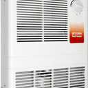 9815WH Large Capacity Electric Wall Heater with Built-in Adjustable Thermostat and Silent Motor, Overheat Protection, 1500 Watts, 120/240 Volts, White