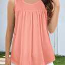 CHICGAL Womens Summer Tank Tops Sleeveless T Shirt Casual Loose Fit Tunic Blouses (Orange, XXL)