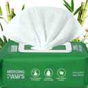 Unscented Pet Grooming Wipes - Natural Bamboo Fiber - Cleansing Wipes for Dog & Cat - Soft & Caring for Sensitive Skin - Durable & Tear Resistant for Paw, Coat & Bum Freshening - 100 Count