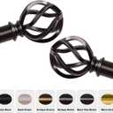 Nickel Curtain Rods 18 to 45 Inches, 1 Inch Modern Drapery Rods, Adjustable Heavy Duty Curtain Rod, with Twisted Cage Finial for Home & Office (18"-45"Antique Nickel)