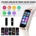 Fitness Tracker with 24/7 Heart Rate, Health Tracker with Calories Sleep Monitor, 1.10''AMOLED Touch Color Screen, Step Counter Activity Pedometer Smart Watch for Women Men