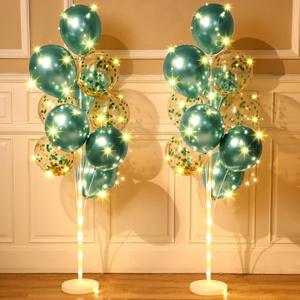 Wettarn 2 Sets Floor Balloon Column Stand Kit with LED Lights 40 Pcs Balloons Column Holder Centerpieces Tower Backdrop for Wedding Baby Shower Birthday Halloween Christmas Party(Green) Wettarn 2 Sets Floor Balloon Column Stand Kit with LED Lights 40 Pcs Balloons Column Holder Centerpieces Tower Backdrop for Wedding Baby Shower Birthday Halloween Christmas Party(Green)