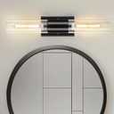 21" Matte Black Bathroom Light Fixtures Over Mirror,2-Light Bathroom Vanity Lights Above Mirror,Modern Hardwired Wall Sconce Lighting for Powder Room Restroom Hallway Kitchen E26 T10 Bulbs(Excluded)