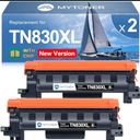 MYTONER Toner Cartridge Replacement for Brother TN830XL TN830 XL/V/R TN-830 Black High Yield for DCP-L2640DW HL-L2460DW L2480DW MFC-L2820DW XL HL-L2405W HL-L2400D 2465DW Printer, 1Pack