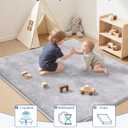 SEPARO Thick Baby Play Mat for Floor,50 x 50 Playpen Mat,Tummy Time Foam Mats,Ultra Soft Support & Plush Feel,Easy Care with Non-Slip Cushioned for Infant,Kids and Toddler Crawling,Grey