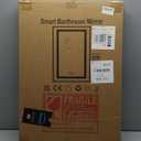 LED Bathroom Mirror, 16 x 24 Inch Anti-Fog Bathroom Mirror with Lights, Stepless Dimmable Lighted Bathroom Mirrors for Wall, Rectangle Bathroom Vanity Mirror with Front and Backlight, Vertically Only