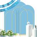 Gawicpy Wedding Arch Backdrop Stand Set Metal Arch Backdrop Stand with Wedding Arch Cover, Wedding Balloon Arch Backdrop Stand for Birthday, Baby Shower, Anniversary (Blue, 4FT+5FT+6FT)