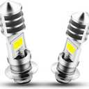 AC/DC 9-48V P15D LED Bulb,1800LM Super Bright H6M ATV LED Headlight Bulbs,4xCOB Chips Hi/Lo Beam Replement for Motorcycle,Yamaha,ATVS YFM350 450 400 660 700 Raptor.2-Pack., Silver