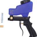 Portable Sandblaster Gun Kit, Sandblaster Sand Sandblasting Spray Gun Tool Set Kit for Spraying Cleaning, Replaceable Steel Nozzle (Blue)