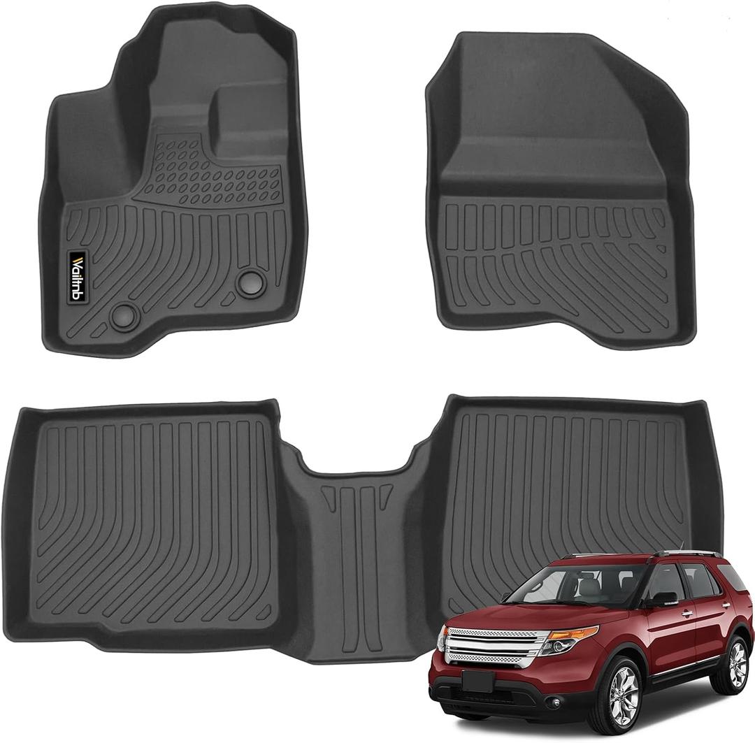 Floor Mats for Ford Explorer 2011-2014 7 Passenger Bench Seat 2 Row