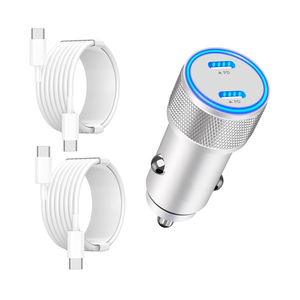 [Apple MFi Certified] iPhone 17 Car Charger Fast Charging, Linocell 90W Dual PD Power Cigarette Lighter USB-C Car Charger Pack Type-C Cord for iPhone 17/17 Pro Max/16 Pro/15/Galaxy S25/S24/Pixel, Pack of 2