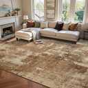 8x10 Ft Large Area Rugs for Living Room, Soft Non-Slip Washable Rugs Modern Abstract Pattern Carpet for Bedroom Indoor Floor Nursery Home Decor (Brown)