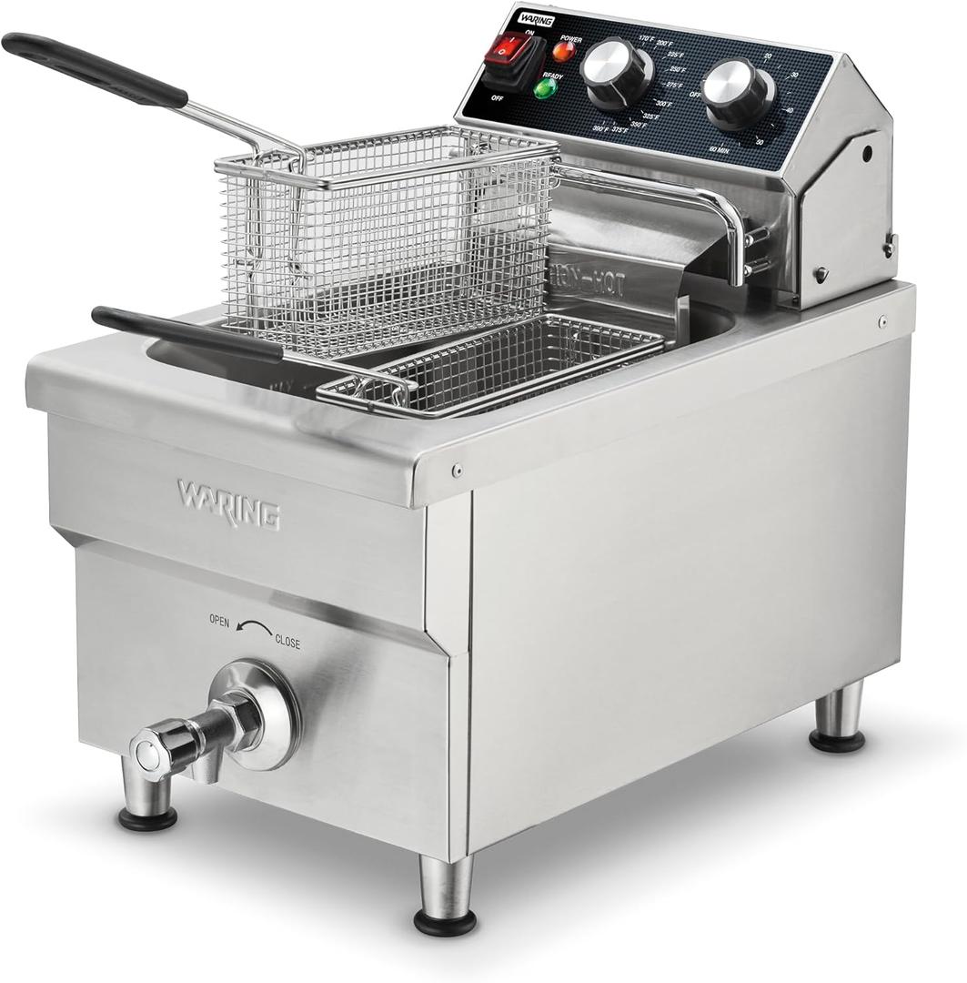 Waring Deep Fryer with 10 lb Capacity & Variable Temperature Control, 20.75"D x 11.5"W x 17.5"H
