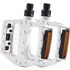 BlueSunshine Bike Pedals Set 9/16" for Mountain Bike, Aluminium Alloy Bearing Platform Pedals for BMX MTB Road Bicycle. Lightweight but Strong and Durable Alloy Flat Platform Pedals (White)