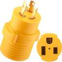 Kanayu Generator Welder Adapter Compatible with Nema L6-30P to 6-50R 3 Prong 30 Amp Locking Male Plug to 50 Amp Female Receptacle Adapter Generator RV EV Charger Power Cord Connector