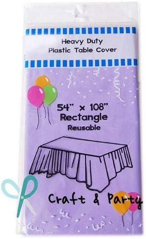 (12-Pack) Lavender Plastic Table Covers 54x108" Tablecloth (Reusable), 4 Pack