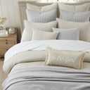 Levtex Home - Pick-Stitch Artisan Natural Quilt Set - King Quilt (106x92in) and 2 King Shams - Textured - Reversible - Cotton, Quilt - King/Cal King