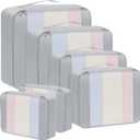 BAGAIL 6 Set/8 Set/10 Set Packing Cubes Various Sizes Packing Organizer for Travel Accessories Luggage Carry On Suitcase, Grey