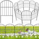 VANCASTLE Decorative Garden Fence Outdoor, 11 Panels Rustproof Metal Landscape Barrier Fence